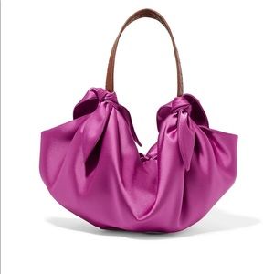Nanushka Micro-Effect vegan leather trimmed satin tote scarf bag